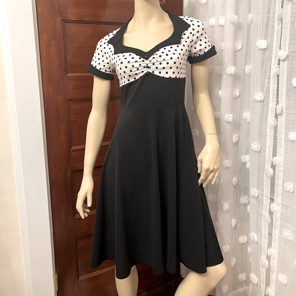 SOLD Polka Dot Swing Dress, size medium